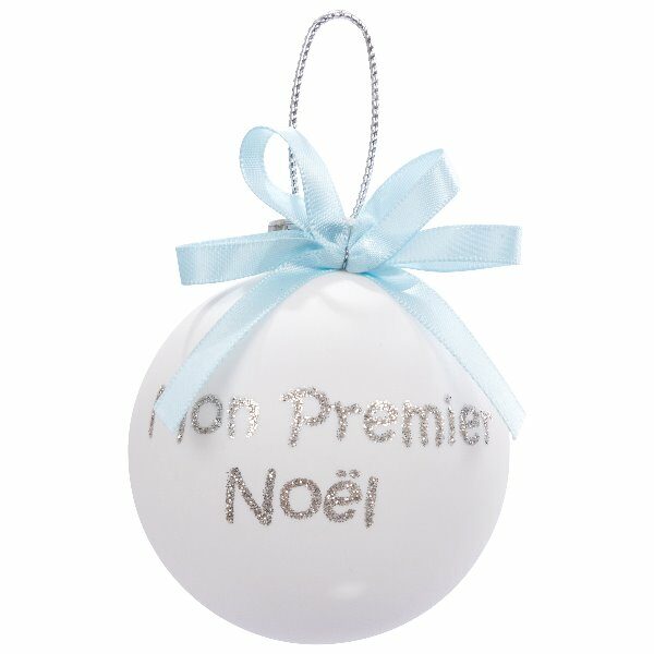 Set de 2 boules de noel 75mm MON PREMIER NOEL - ATM
