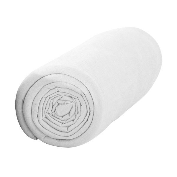 Drap housse 57 fils 180x200cm BLANC