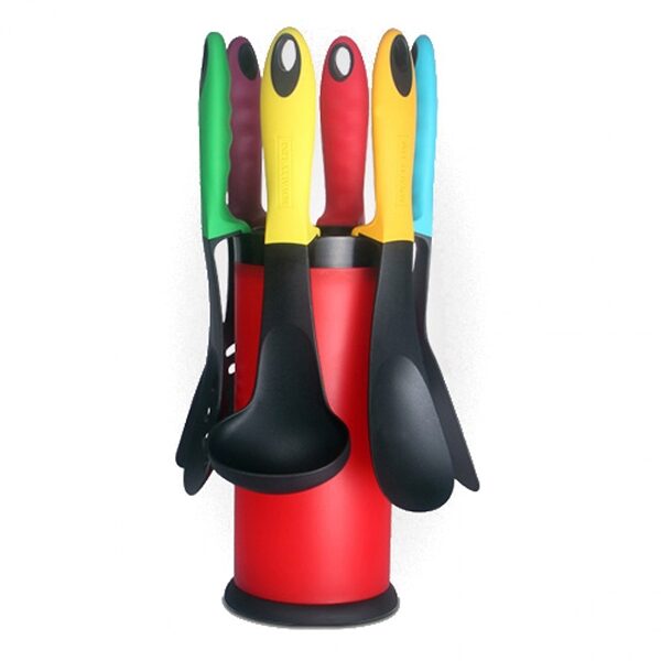 Set de 6 ustensiles avec support ROUGE ROYALTY LINE