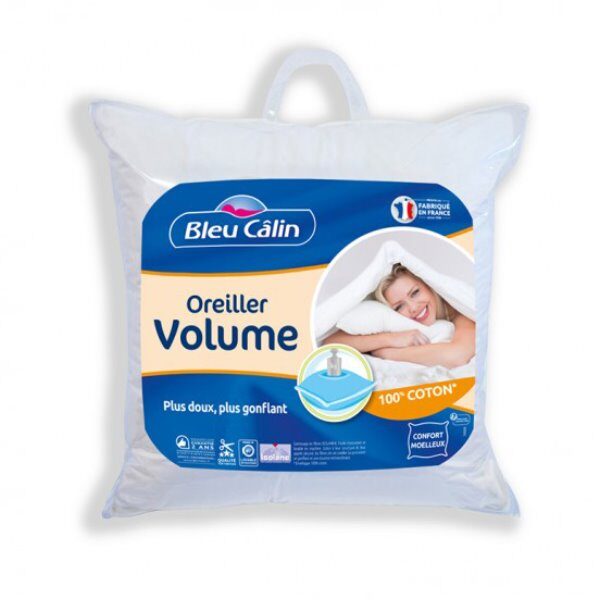 Oreiller volume isoplane polyester 480g uni 45x70 BLEU CALIN
