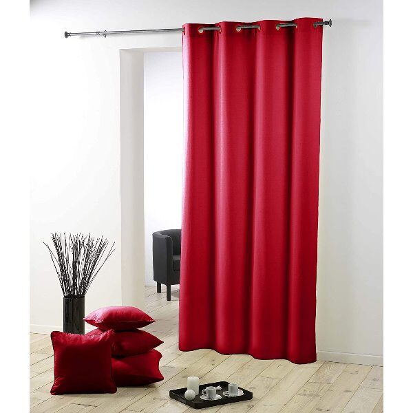 RIDEAU OEI. PLAST. ESSENTIEL ROUGE NUANCE & MATIERE - 140 X 260 CM