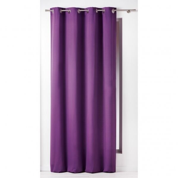 RIDEAU UNI PANAMA PRUNE NUANCE & MATIERE - 140 X 240 CM