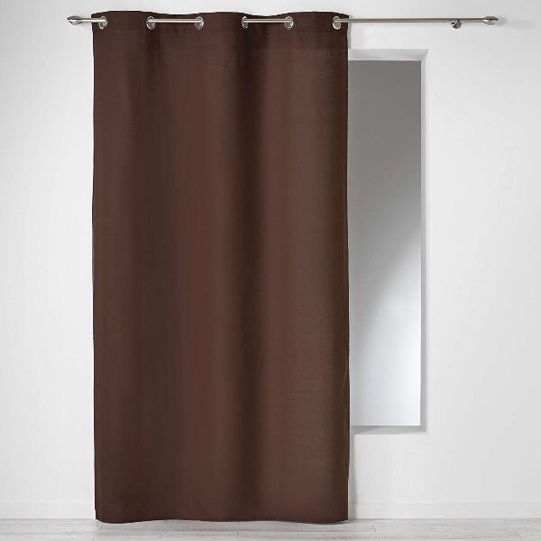 RIDEAU UNI PANAMA CHOCO NUANCE & MATIERE - 140 X 240 CM
