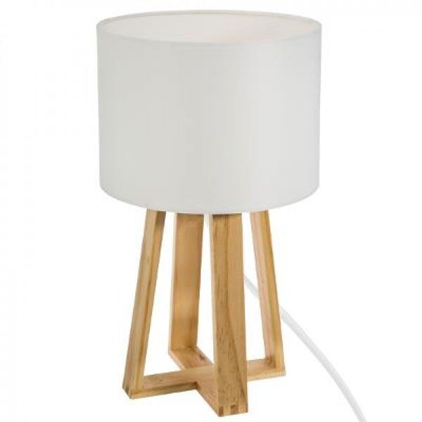 Lampe pied bois blanche h35cm MOLU - ATM