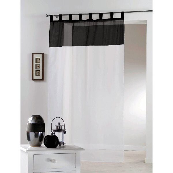 RIDEAU VOILE BLANC/NOIR NUANCE & MATIERE - 140 X 240 CM