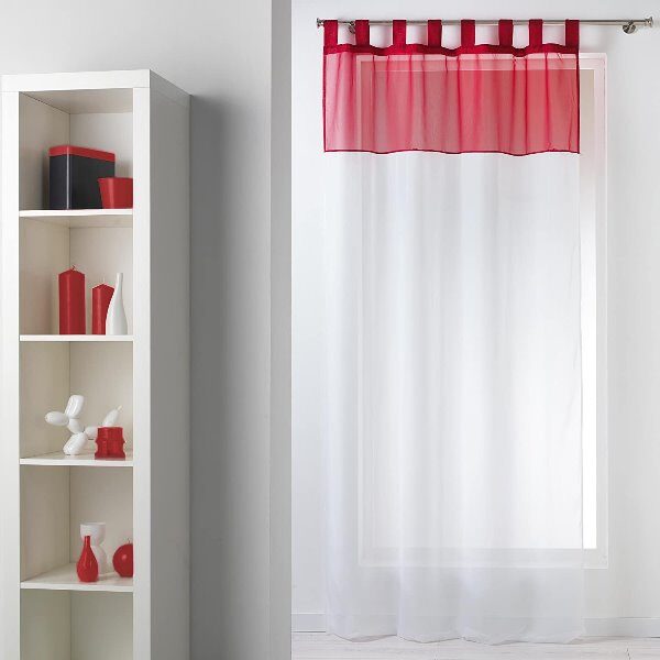 RIDEAU VOILE BLANC/ROUGENUANCE & MATIERE - 140 X 240 CM