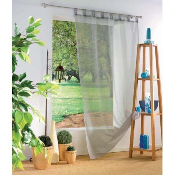 RIDEAU VOILE UNIE GRIS NUANCE & MATIERE - 140 X 240 CM