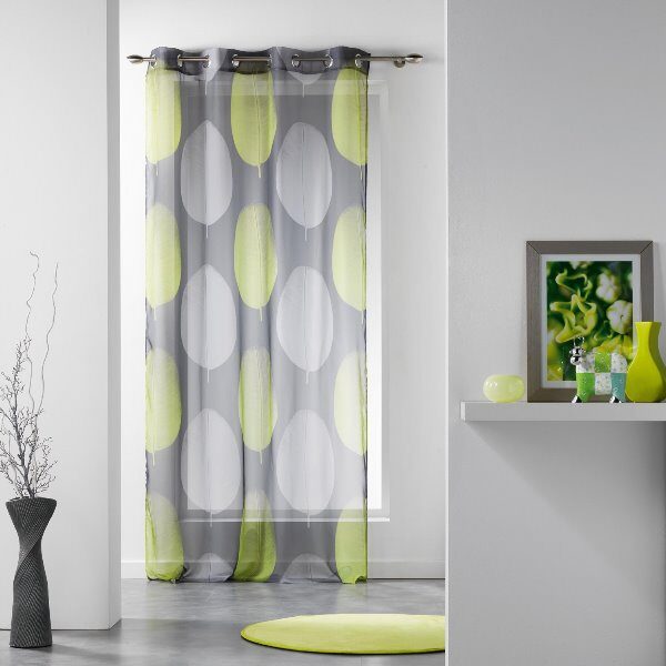 RIDEAU VOILE TEMPO VERT DOUCEUR D INTERIEUR - 140 X 240 CM
