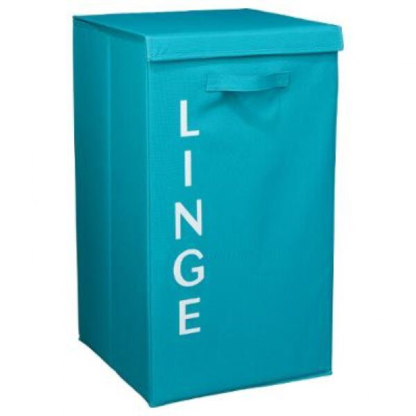Panier linge gm ecriture turq - FSS
