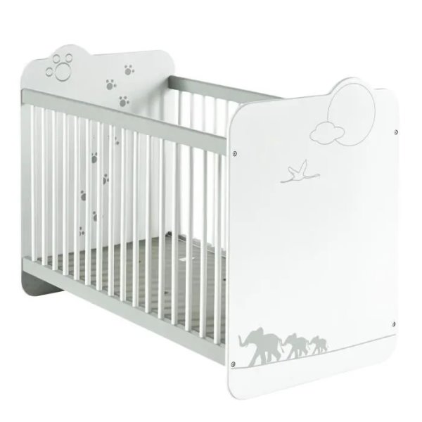 Lit Bebe 60x1 Cm Blc Mat Jungle 60x1cm Ballou