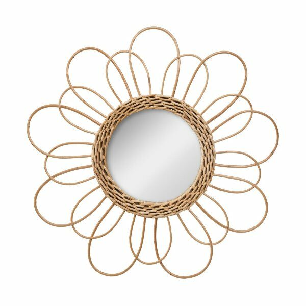 Miroir rotin fleur D38cm - ATM