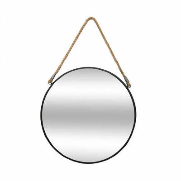 Miroir rond metal / corde D38cm - ATM