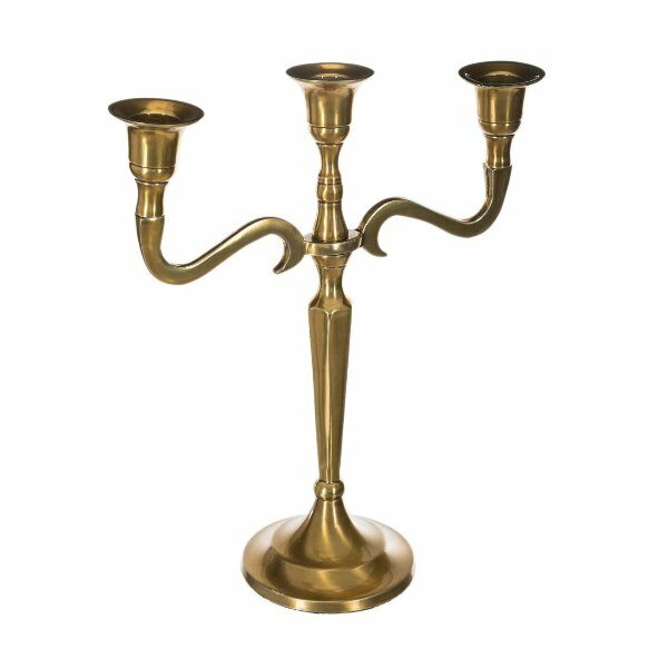 Bougeoir metal or 3 tetes H27cm - ATM