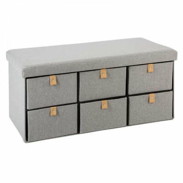 Pouf pliable double 6T gris SUEDE - ATM