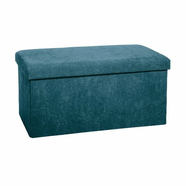 Pouf pliable double velours cotele bleu - ATM