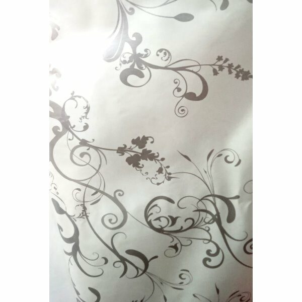 Nappe ronde en toile cirée à motif gris D.160cm