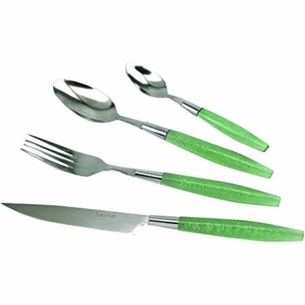 Ménagères 24 pcs vert olive ECUME - TB