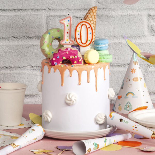 Bougie d'anniversaire chiffre 9,5 cm - CDISTR - Ballou