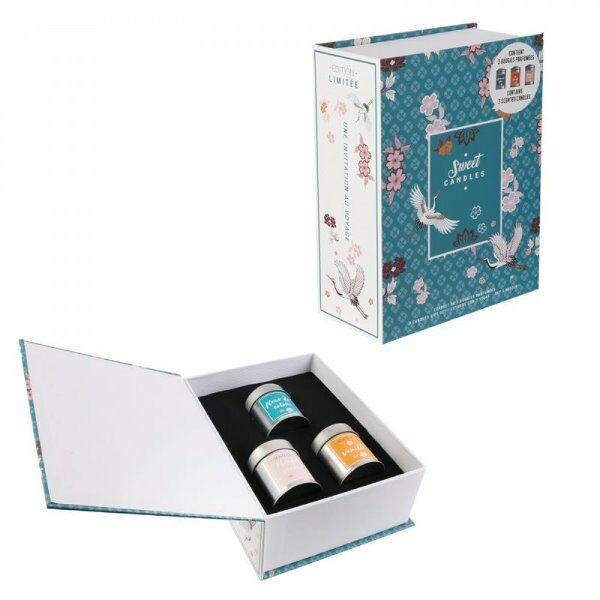 Coffret de 3 bougies en pot metal - CDISTR