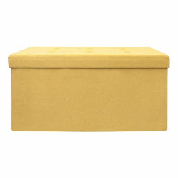 Banc coffre pliable suedine jaune - CDISTR
