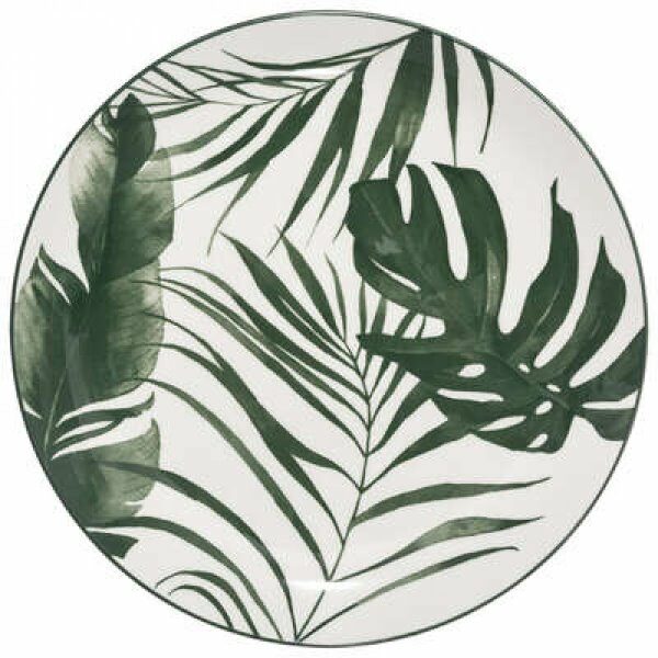Assiette plate 26 cm verte PALME - Lot de 6 - SG