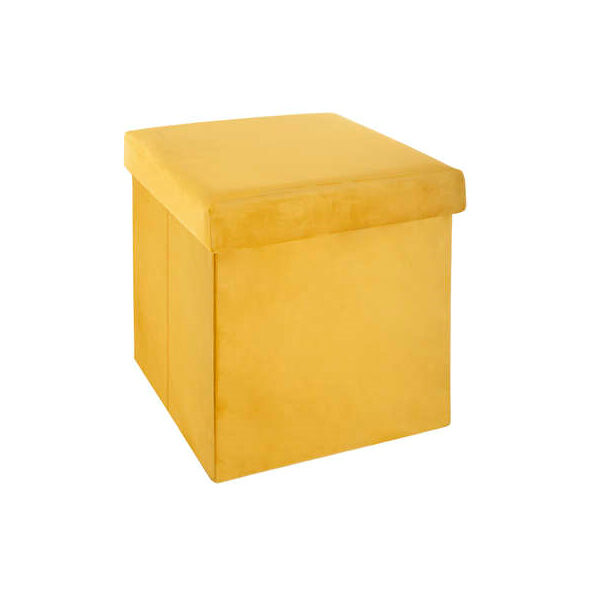 Pouf pliable velours ocre - ATM