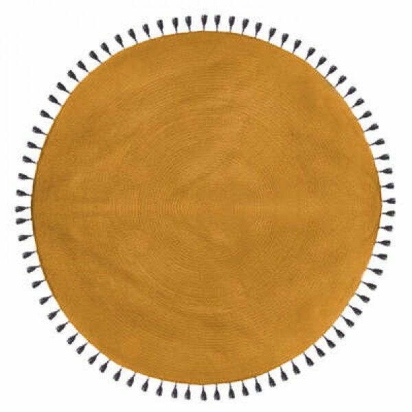 Tapis rond coton d120cm ocre POP - ATM