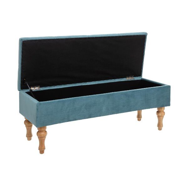 Banc coffre velours bleu HIVER - ATM