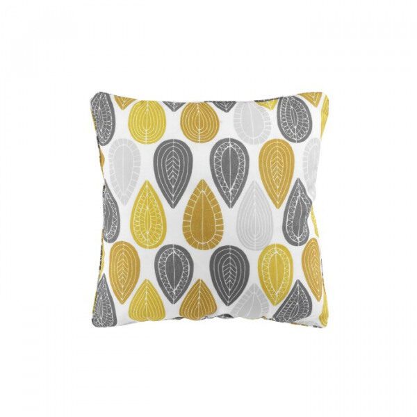 Coussin passepoil 40x40 cm polyester imp jaune / blanc PALPITO - D INT