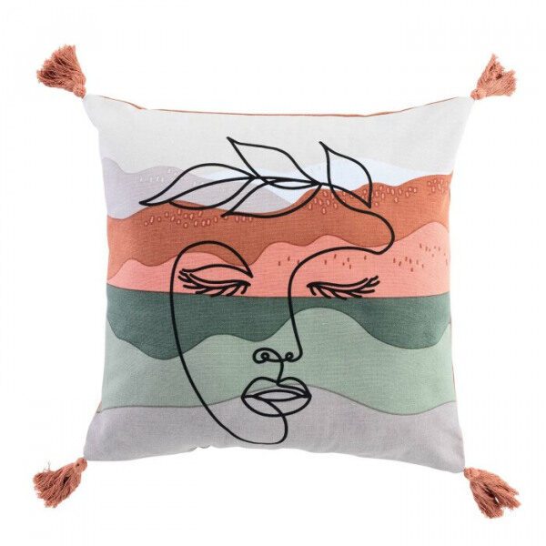 Coussin pompons 40x40 cm coton imp siwana DES PLACE - D INT