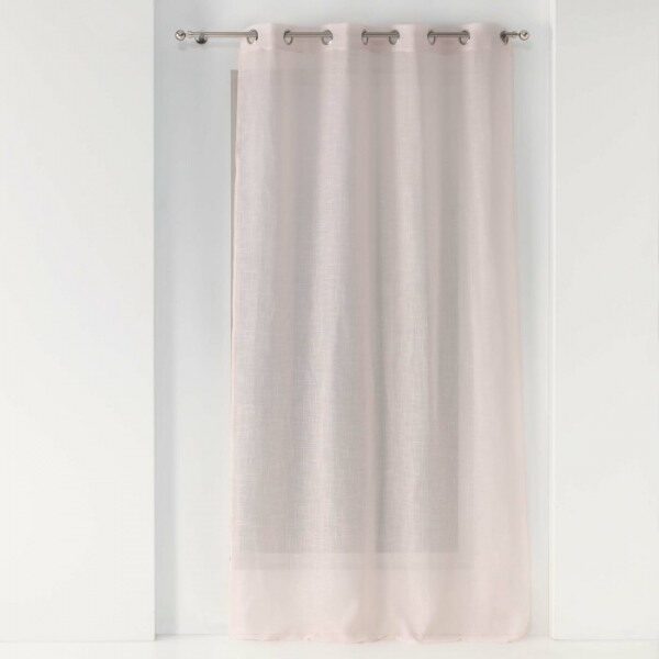 Rideau a oei 140x240 cm effet lin tisse rose ZAZY - D INT
