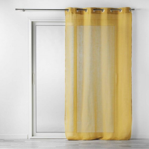 Rideau a oei 140x240 cm effet lin tisse jaune ZAZY - D INT