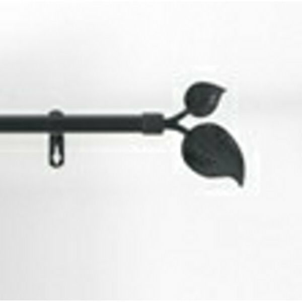 Kit tringle deco ext 19mm 120/210 cm peint feuillu noir - D INT