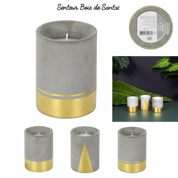 Bougie pfm ciment et dore h10cm - CDISTR