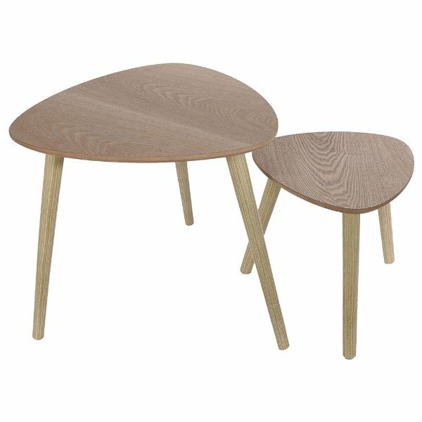 Set de 2 tables gigognes triangles en bois - CDISTR