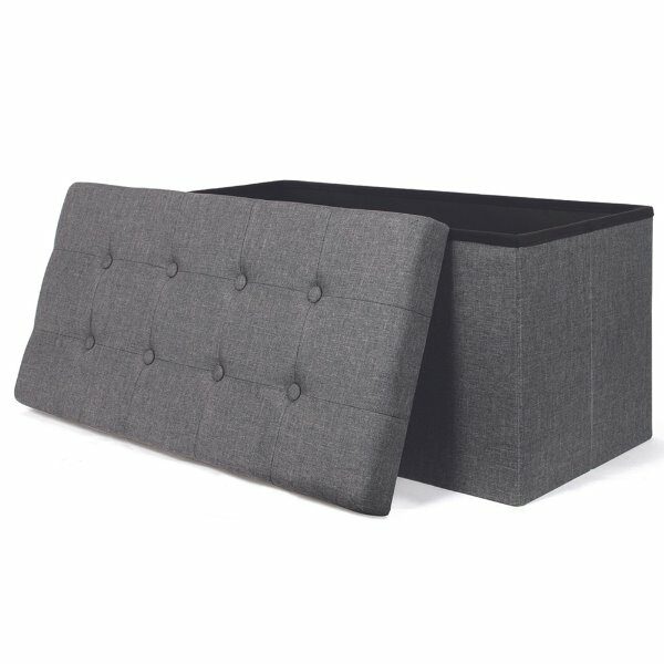 Coffre banc pliable tissu gris fonce - CDISTR