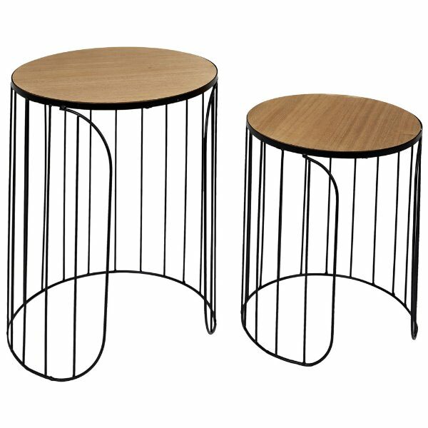 Set de 2 tables gigognes filaire noires ANA - CDISTR