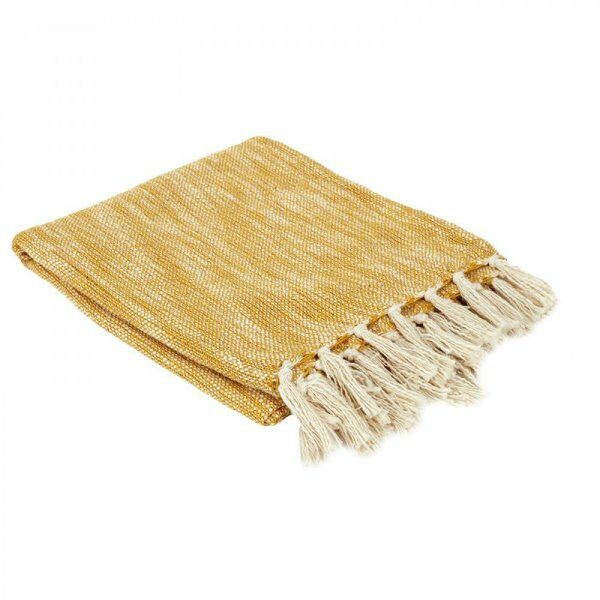 Plaid 125x150 cm bicolore naturel / moutarde - D INT