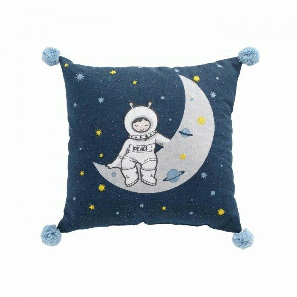 Coussin 40x40 cm coton imp PETIT ASTRONAUTE DES. PLACE - D INT