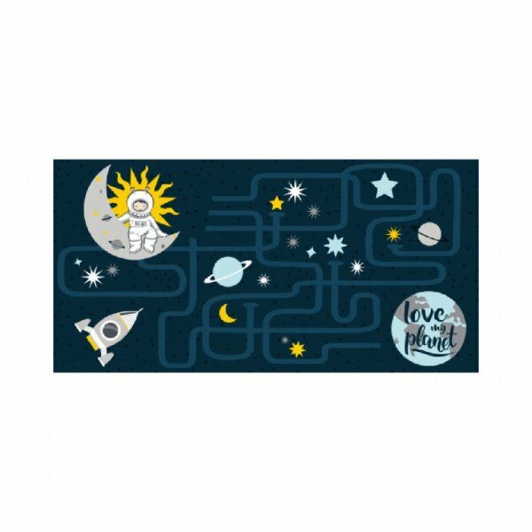 Tapis rect 60x120 cm polycoton imp PETIT ASTRONAUTE - D INT