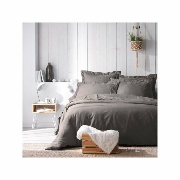 Housse de couette 220 x 240 cm polycoton uni noisette ACTUALLY - D INT