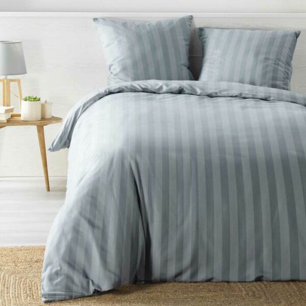 Parure 3 pcs 220 x 240 cm microfibre unie galet CLEO - D INT