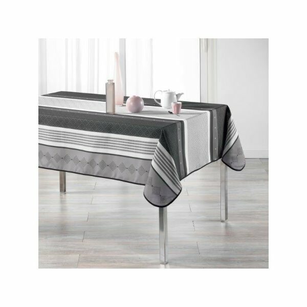 Nappe de table rect 150x240 cm polyester imp anthracite ATRIUM - D INT