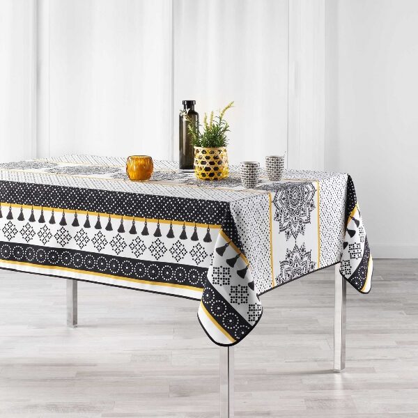 Nappe rectangle 150x240cm polyester imprime meridiana blanc