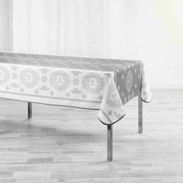 Nappe de table rectangle 150x240 imp polyester madelyne - DOUCEUR D'INTERIEUR