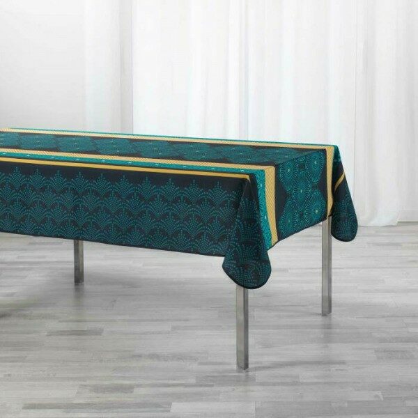 Nappe de table rect 150x200 cm polyester imp bleu CUSINE ADDICT - D INT