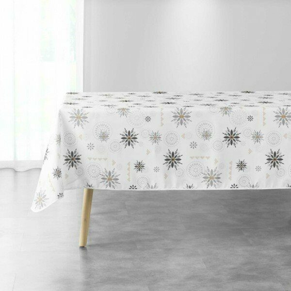 Nappe de table rect 150x240 cm polyester imp blanc ENCHANTE - D INT