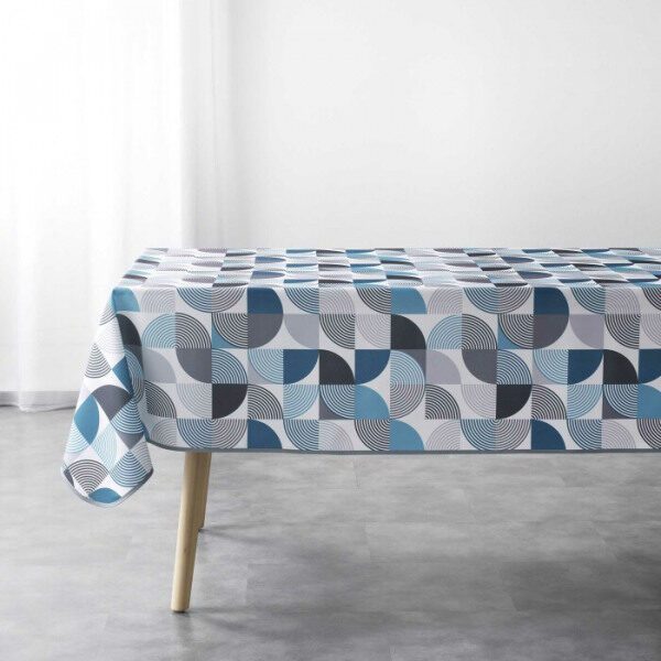 Nappe de table rect 150x240 cm polyester imp bleu RYTHMO - D INT