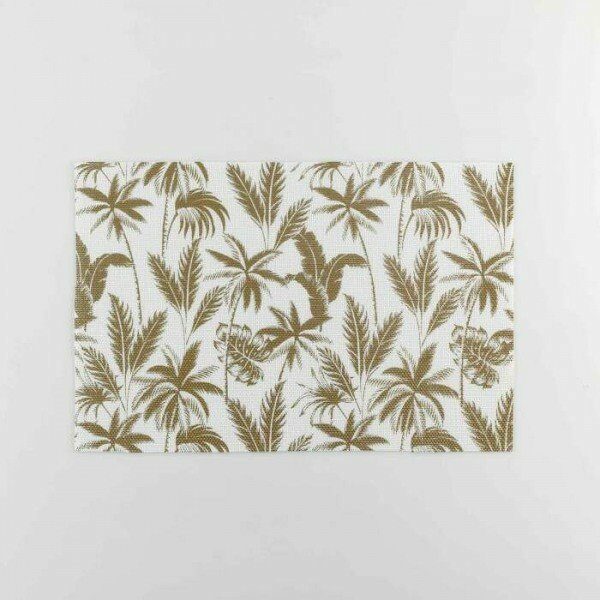 Set de table pvc imp metal 28,5x43,5cm or / blanc FEUILLOR - D INT