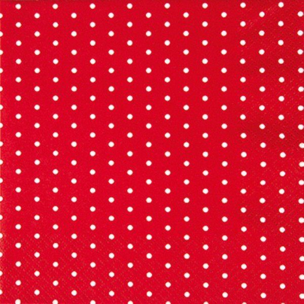 Set de 20 serviettes en papier 25x25cm 3 plis POINT ROUGE - D INT